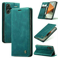 Чохол книжка Caseme з магнітом для Xiaomi Redmi Note 13 Pro+ 5G зелений гаманець