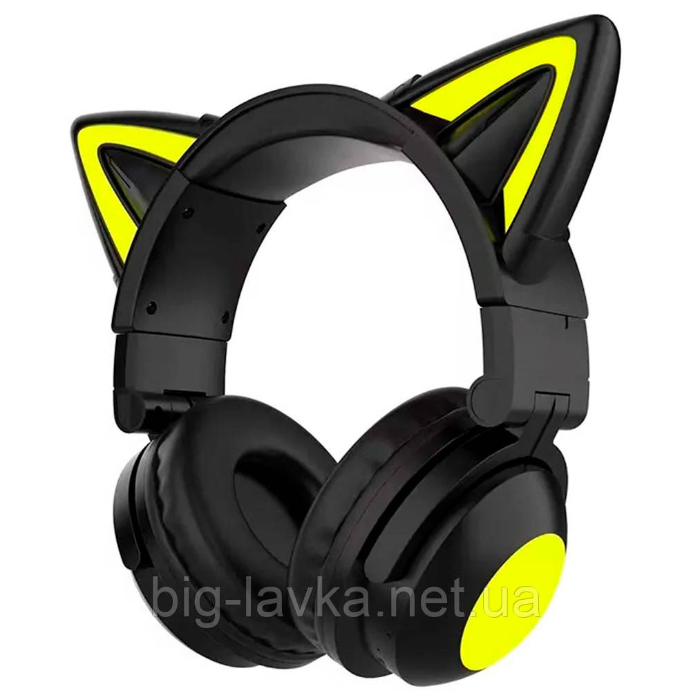 Ігрові навушники ZW-068 Bluetooth 5.0 RGB з котячими вушками Чорний