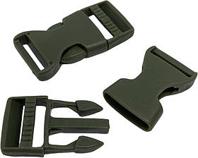 Пластмасова застібка-карабін Фастекс, ширина пряжки 2 см Хакі