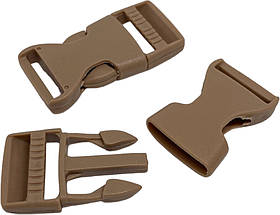 Пластмасова застібка-карабін Фастекс, ширина пряжки 2 см Бежевий (койот)