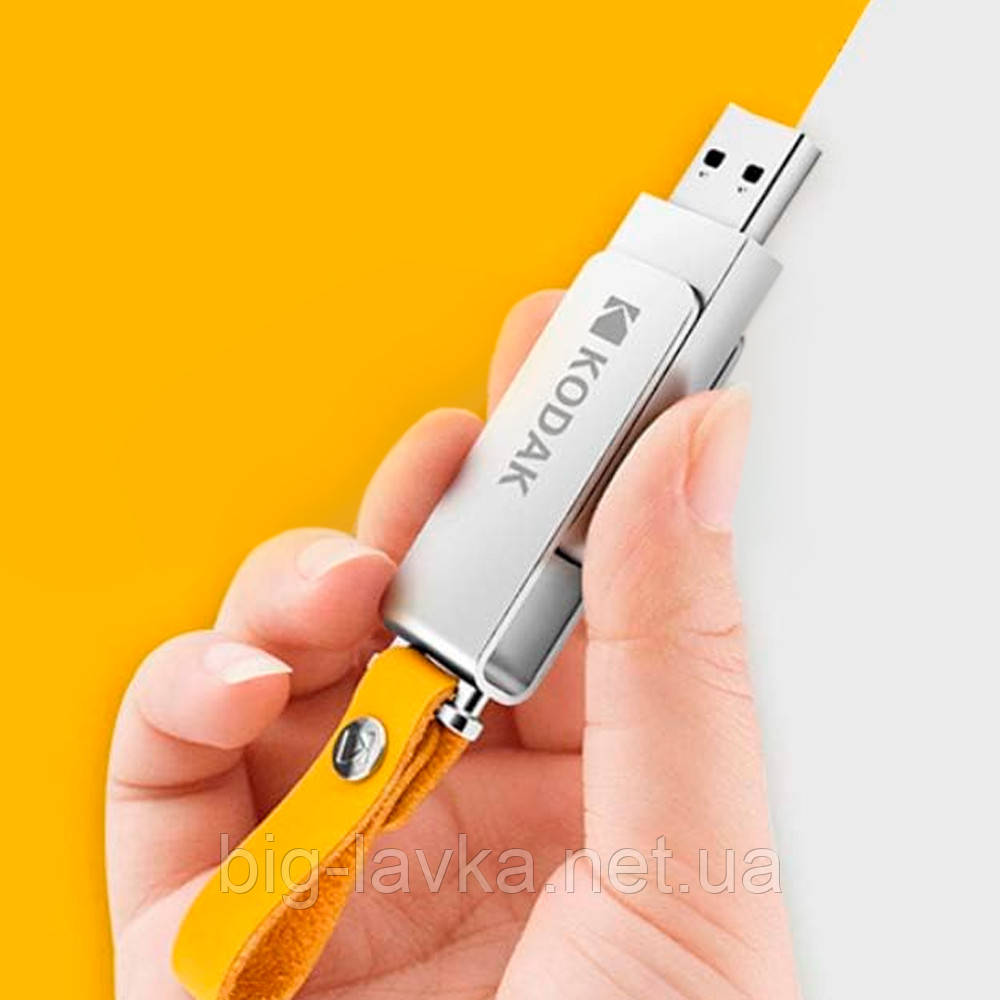 Флешка KODAK 128 ГБ USB 3.1 K133 металева Сріблястий
