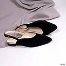 Чорні жіночі босоніжки з натуральної замші 40 р-р, фото 8