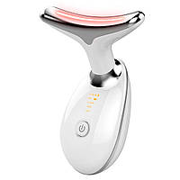 Масажер для обличчя та шиї ES-1081 зі світлодіодною фотонною терапією.  Білий