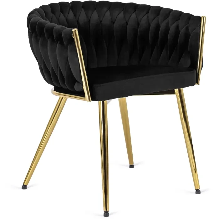 Стілець оксамитовий MEBEL ELITE CAPRI Velvet, Чорний / Золотий, фото 1