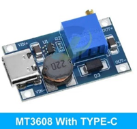 Імпульсний DC-DC підвищуючий перетворювач на MT3608, TYPE-C  вх. 2-24В,вих.5-28В, Iмакс.вих. 2 А
