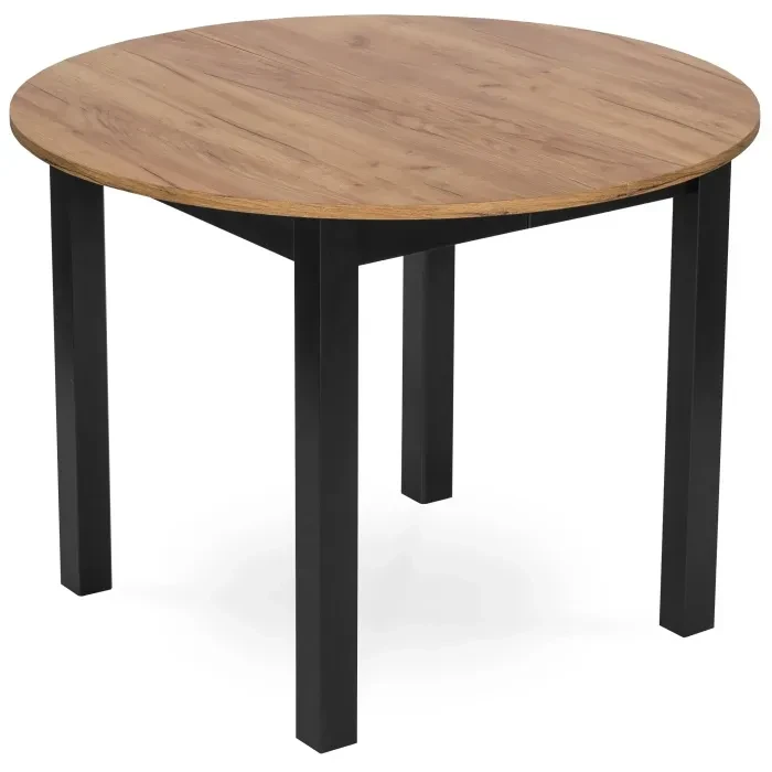 Стіл розкладний MEBEL ELITE HARRY, 102-142х102 см, дуб крафт / чорний, фото 1