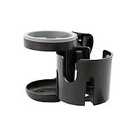 Підстаканник для коляски 3 в 1 з холдером для телефону  Чорний