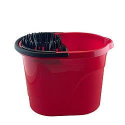 Відро для прибирання з витискачем 14л пластикове  червоне ММ2158-09 ММ Пласт