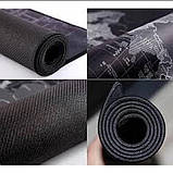 Великий килимок для мишки та клавіатури Карта Світу 900*400*3 мм чорний, фото 8