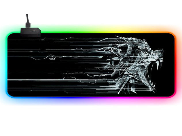 Килимок для мишки та клавіатури Blackl Wolf з RGB підсвічуванням 900x400х4мм