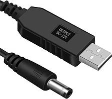 Кабель USB-DC для живлення роутера від павербанку 12V 1м (5,5X2.1 мм)