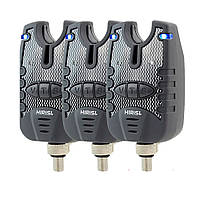 Комплект сигналізаторів клювання Hirisi B1142 для лову коропа з LED індикаторами 3 шт Чорний