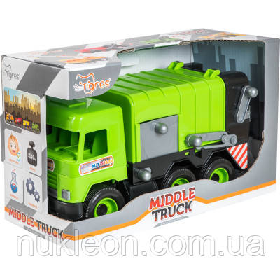 Популярний! Спецтехніка Tigres Авто "Middle truck" сміттєвоз (св. зелений) в коробці (39484) - Краща якість тільки на