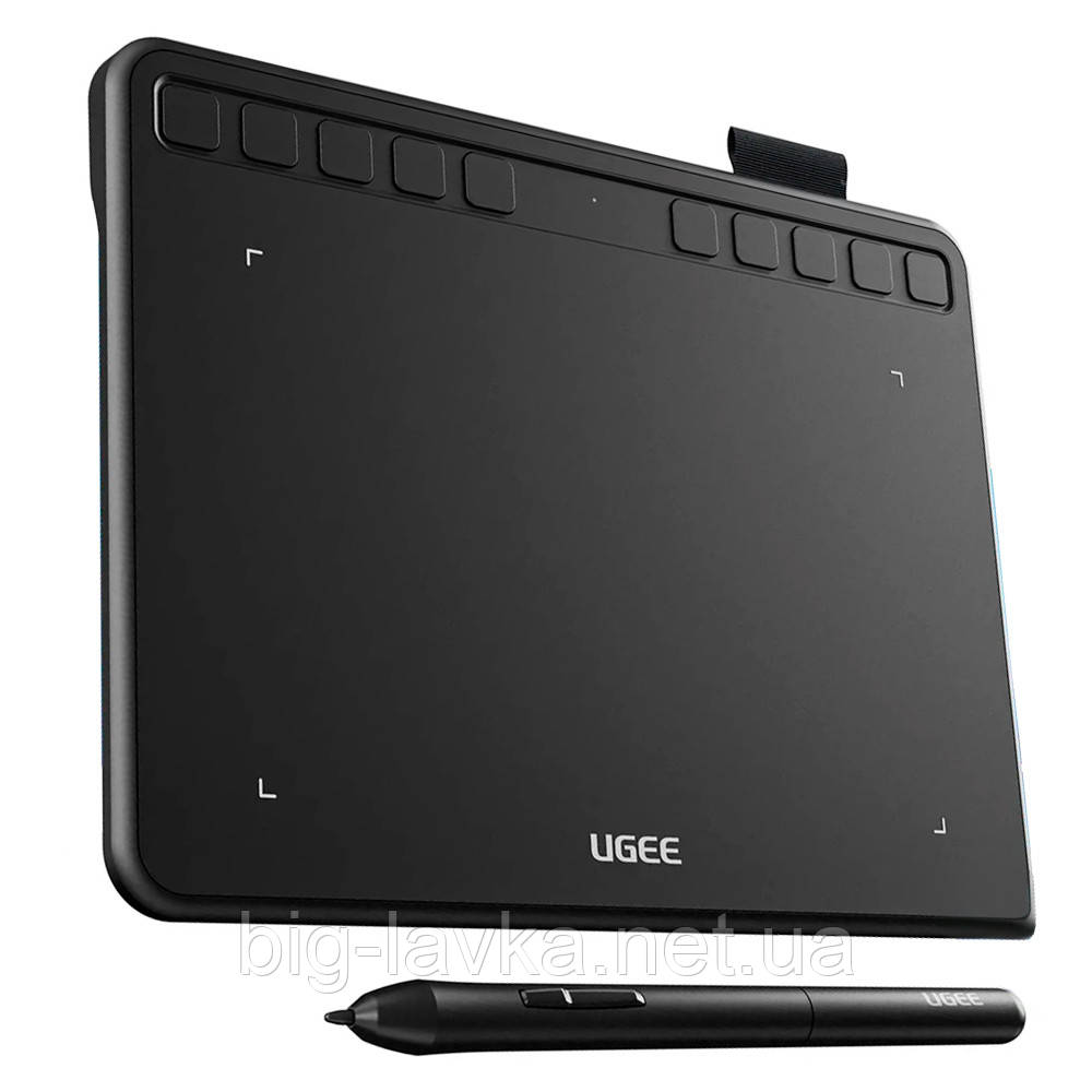 Графічний планшет Ugee S640 для малювання 6 дюймів з функцією нахилу пера  Чорний, фото 1
