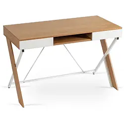 Письмовий стіл MEBEL ELITE REA, 120 см, Золотий дуб / Білий