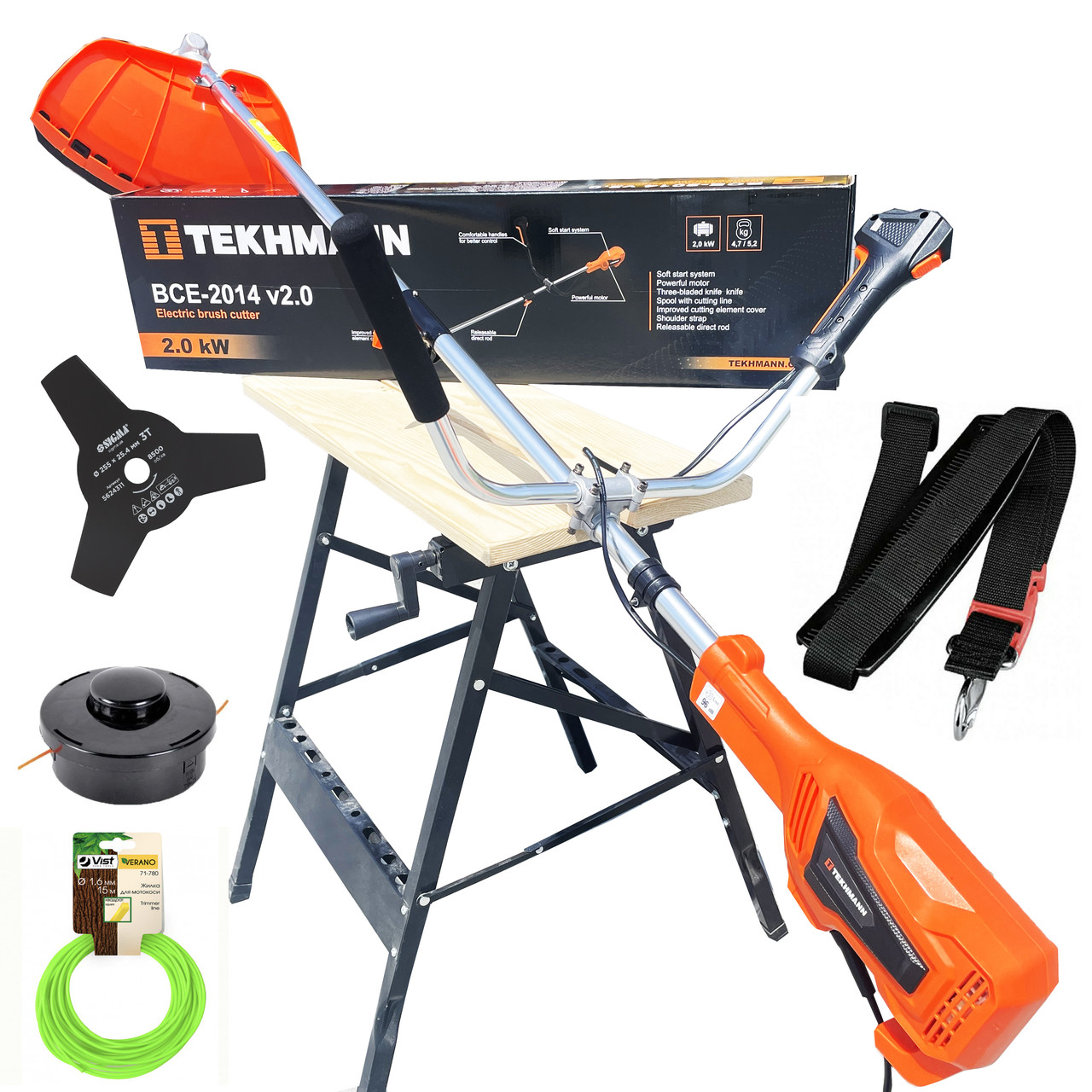 Тример садовий електричний 2000W Tekhmann BCE-2014 v2.0, фото 1