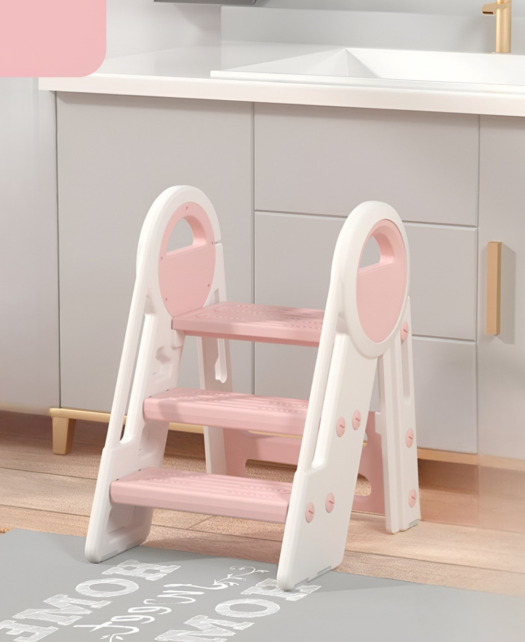 Драбинка Terrio “Helpy” Рожево-біла, фото 1