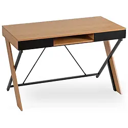 Письмовий стіл MEBEL ELITE REA 120 см, Золотий дуб / Чорний