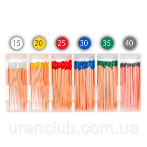 Гутаперчеві штифти (Gutta Percha Points), 120шт. конус.02, Endo-Points