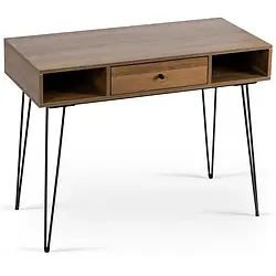 Письмовий стіл MEBEL ELITE LAMICA, 100 см, Горіх / Чорний