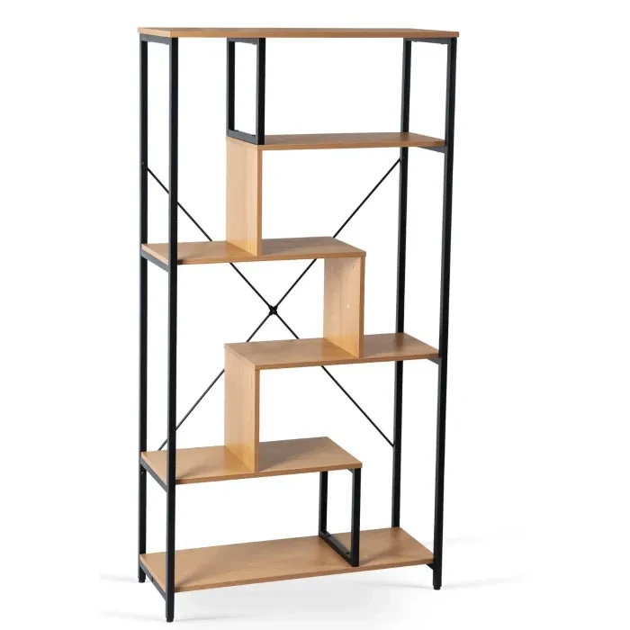 Стелаж MEBEL ELITE AKRIS, дуб / чорний, фото 1