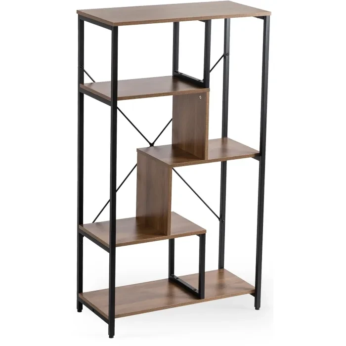 Стелаж MEBEL ELITE TIM, горіх / чорний, фото 1