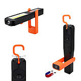 Ліхтар акумуляторний RIAS G-998 LED+COB (біле та червоне світло) з магнітом та гаком 5W Black (7_00681), фото 5