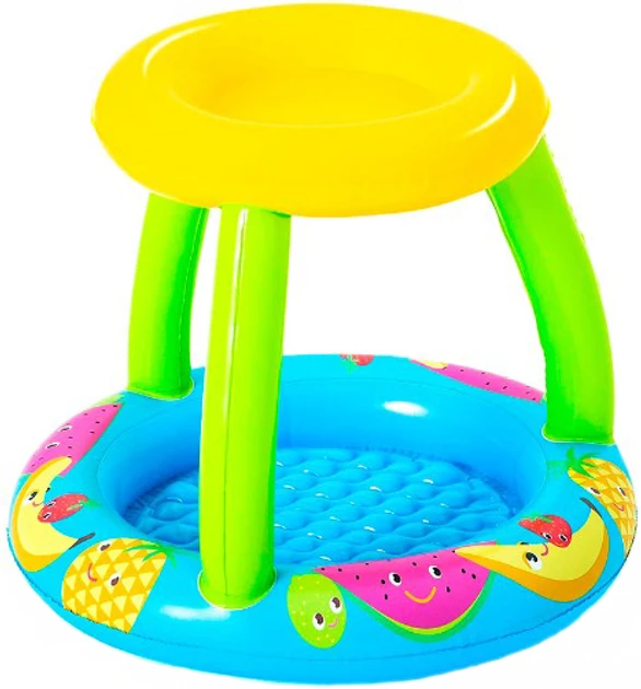 Басейн дитячий грибочок  Bestway з надувним дном навісом  94 х 89 х 79 см 52331 обєм 26 літрів, фото 1