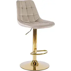 Барний стілець оксамитовий MEBEL ELITE ARCOS Velvet, бежевий / золотий