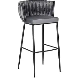 MEBEL ELITE Хокер FLORES Сірий велюр