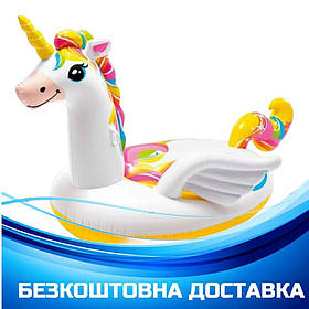 Надувний плотик Єдиноріг Intex 57291 (251-163-145см, 2 ручки) | Надувна платформа