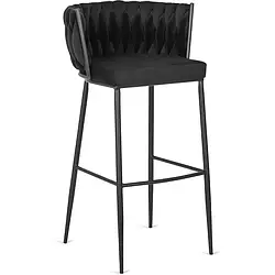 MEBEL ELITE FLORES Хокер чорний велюр
