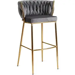 MEBEL ELITE Хокер FLORES 2 Сірий велюр