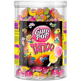 Льодяники на паличці Argo Gum Pop Tatto+тимчасове тату  18г*100шт,