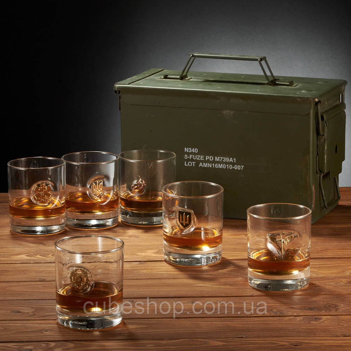 Набір склянок для віскі "Короб для ЗСУ" (6 шт)
