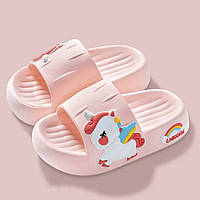 Модные детские шлепки Единорог 28-29 Розовый