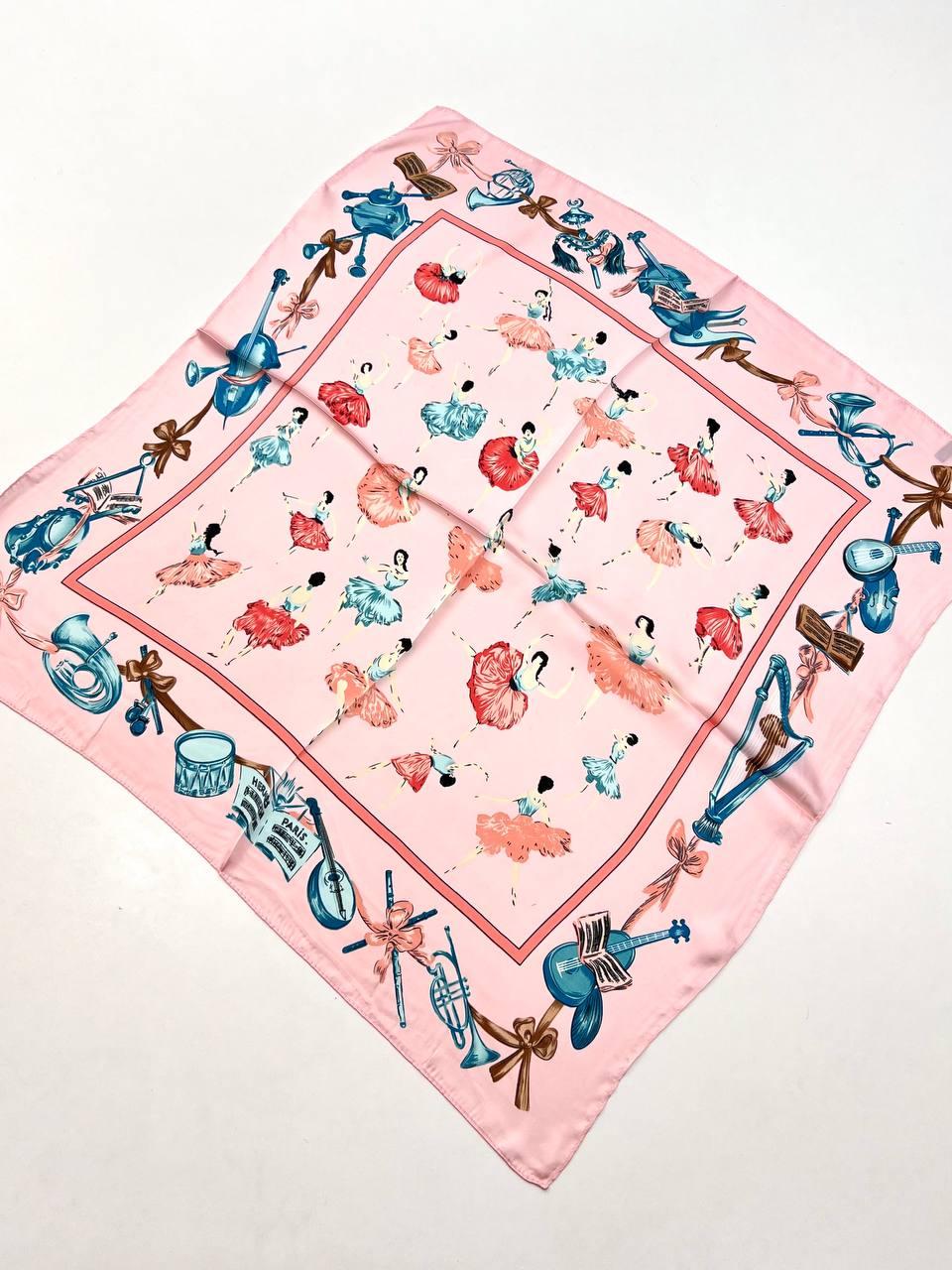 Шовкова хустка Балет 70*70 см рожевий