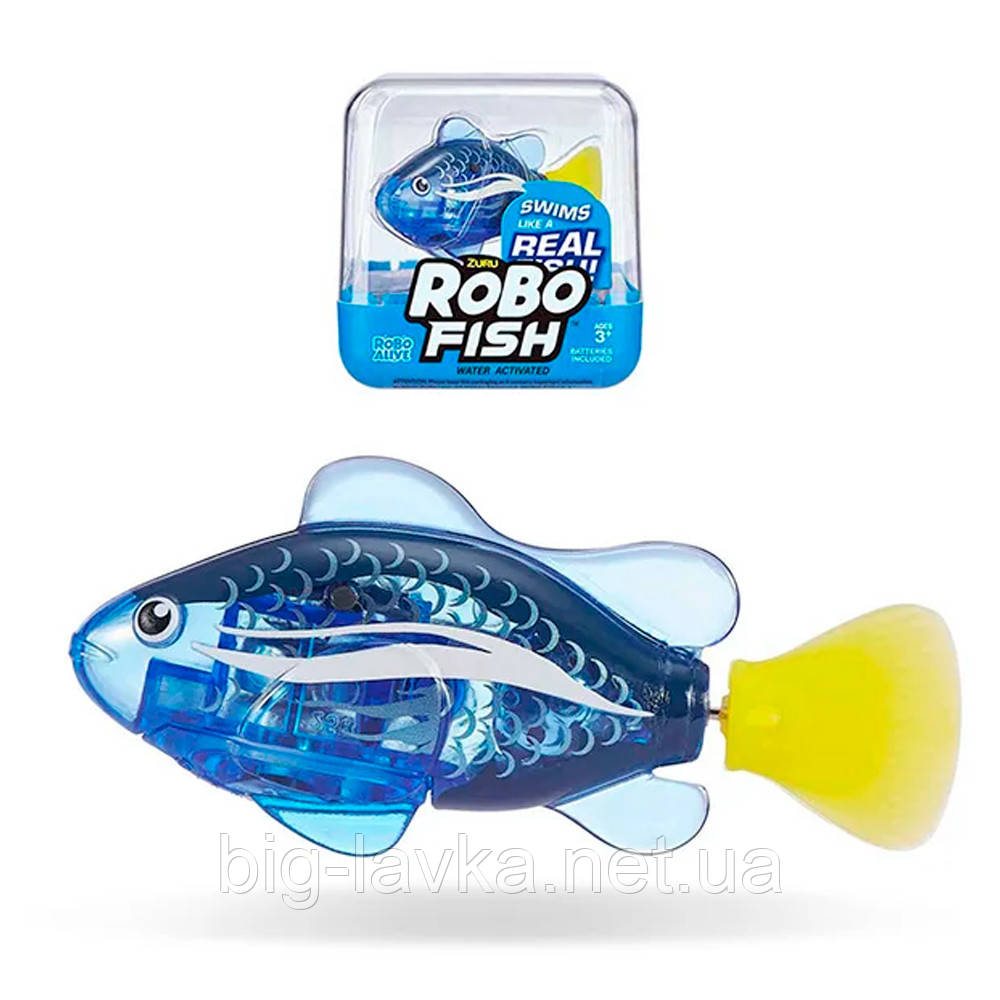 Інтерактивна іграшка Robo Fish Series 2, що активується водою змінює колір Синій