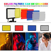 LED-лампа з кольоровими фільтрами та кріпленням для телефону 4 кольорофільтри