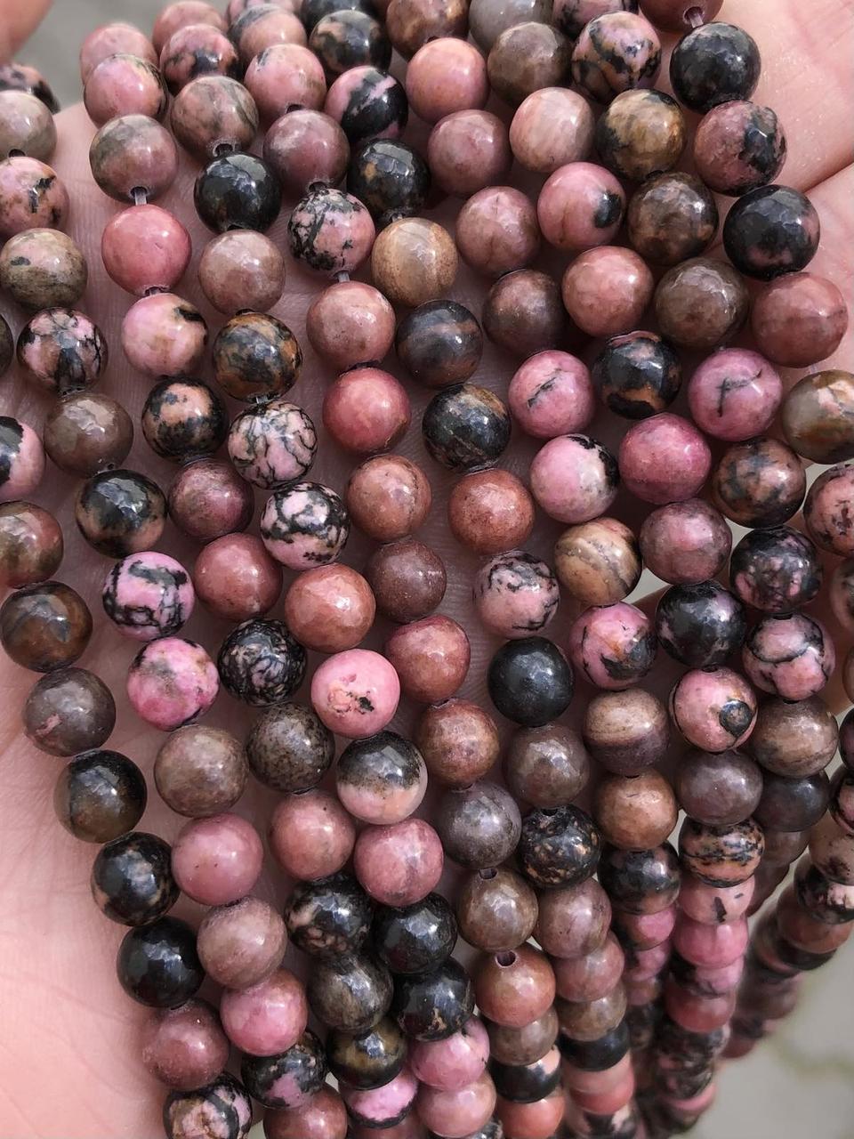 Нитка РОДОНІТ 10 мм/довжина нитки 37 см — приблизно 32 намистини, фото 1