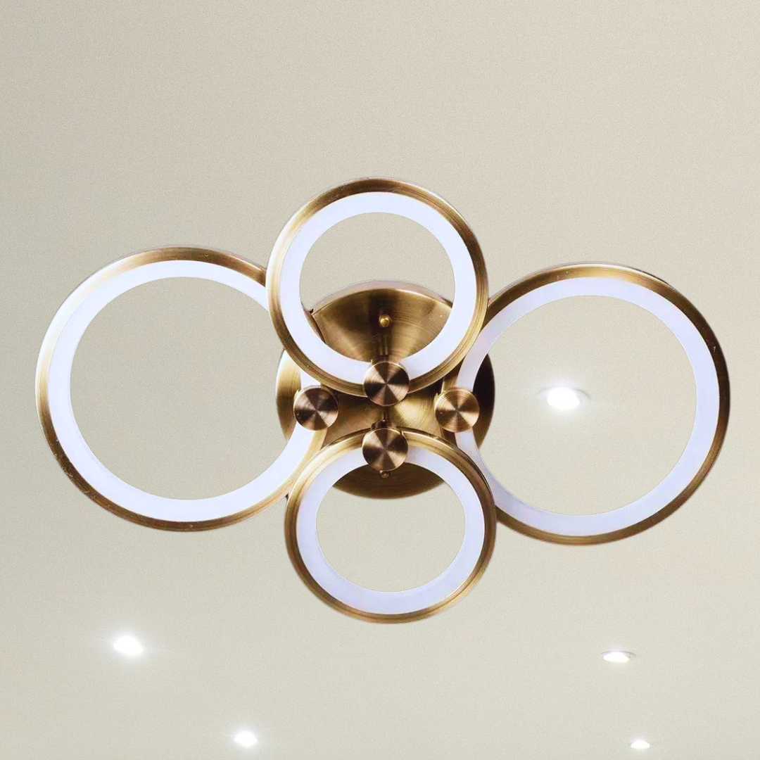Яскрава Led люстра з пультом та дімером SVET 112W до 20 кв.м колір Бронзовий SL-5332/2+2 AB