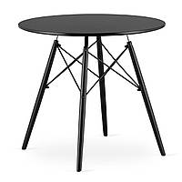 Стол круглый Leobert Todi 80см черный/черные ножки