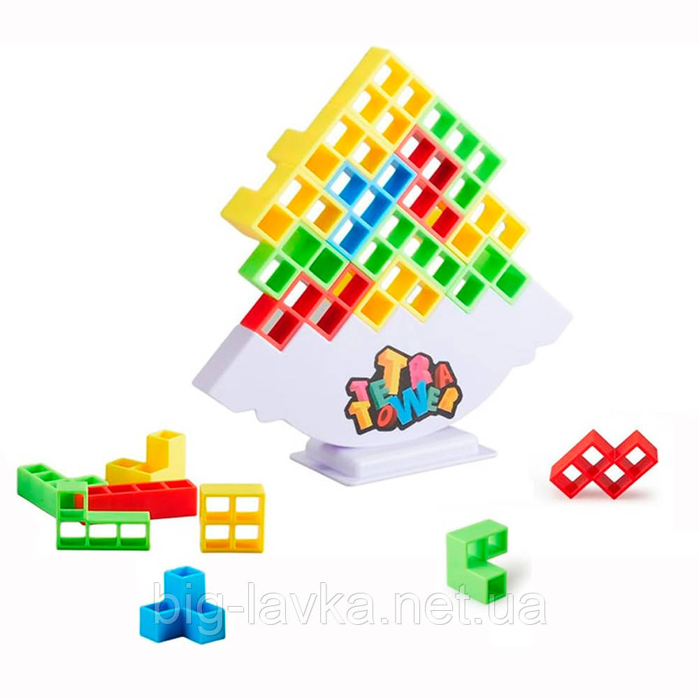 Настільна гра Tetra Tower з балансуючою формою та 48 блоками, фото 1