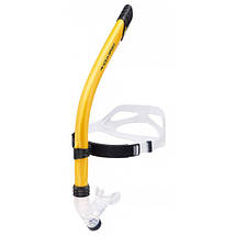 Трубка для плавання дихальна трубка для снорклінгу Aqua Speed Comet Yellow жовта, фото 2