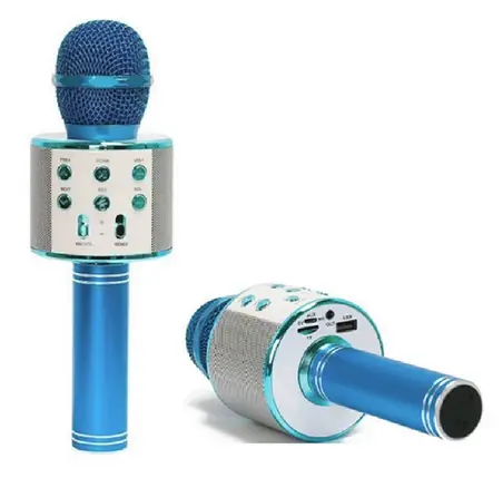 Бездротовий Bluetooth Караоке мікрофон WS-858 Blue, фото 1