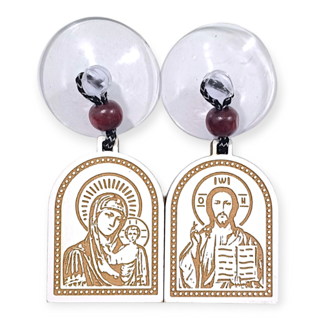 Підвіска автомобільна на присосці "Ісус - Пресвята Богородиця"., фото 1