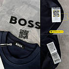 Брендова футболка для хлопця Boss чорна синя якісна бірки Футболка бавовняна чоловіча модна турецька, фото 9