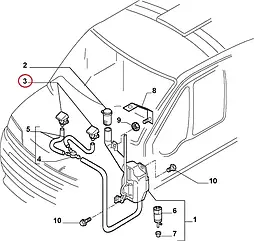 Форсунка омивача на Fiat Ducato 244, Peugeot Boxer, Citroen Jumper (2002-2006), 735277664, 6438J0