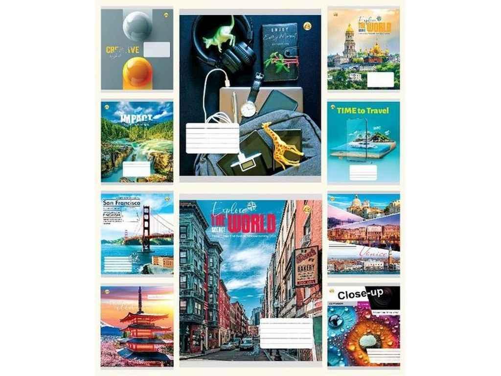 Зошит в клітинку 96арк. 10шт/уп Тверда ТЕ41701 Мікс 1 ТМ ТЕТРАДА FG