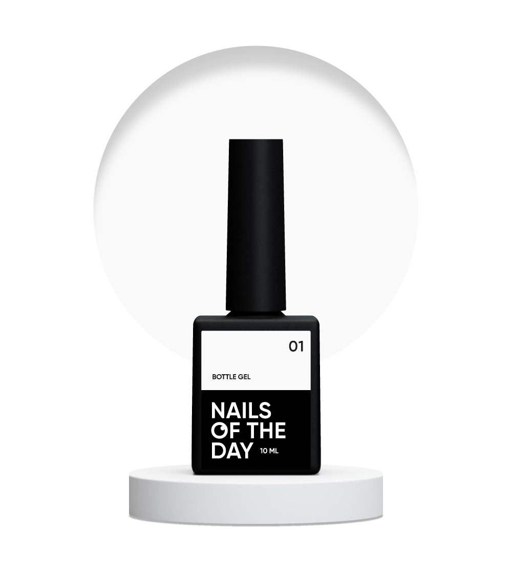 NAILSOFTHEDAY Bottle gel 01 – білий надміцний гель, 10 мл